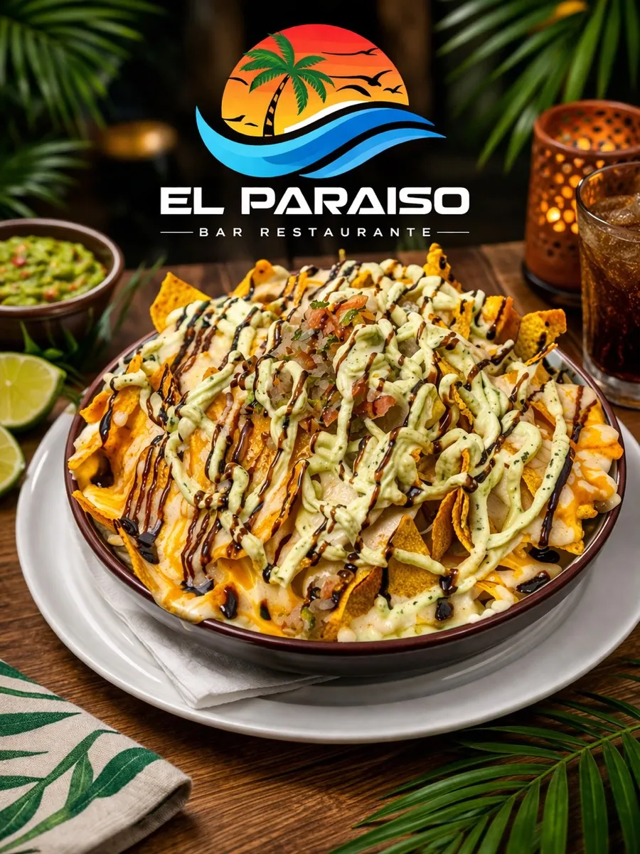 Nachos con queso y guacamole